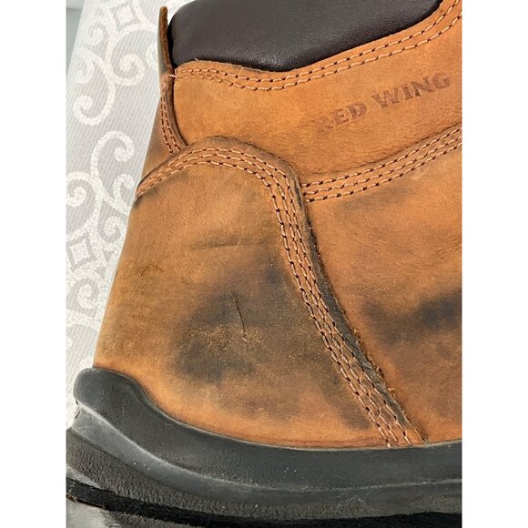 Red Wing Men's‎ Work Boots Brown Size 12 D Leather Steel Toe Imperfections - Picture 8 of 14